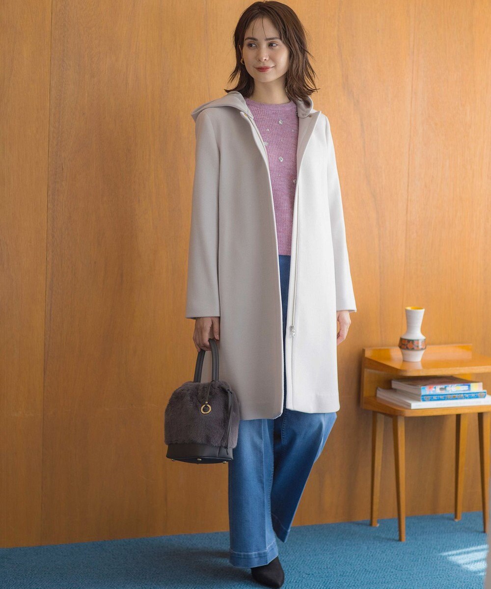 組曲 【WEB限定】モヘヤブレンド ビジューライク刺繍ニット 