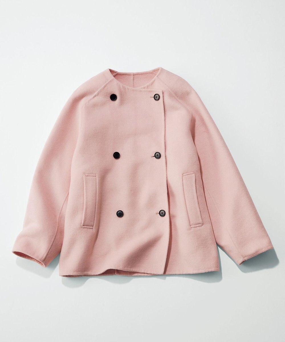 UNFILO 【撥水】ウール混リバー ショートコート 