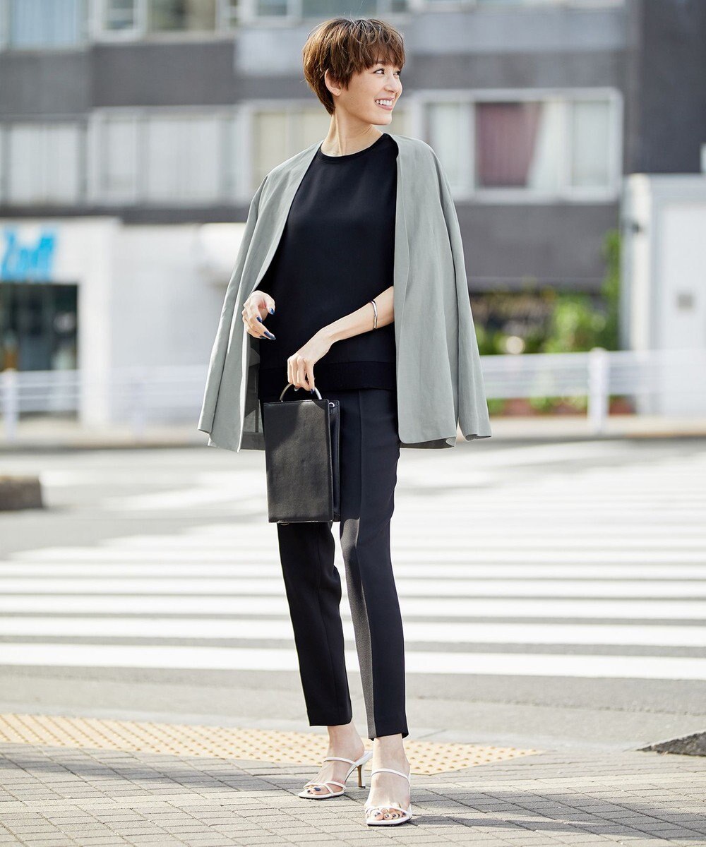 ICB 【新色追加・洗える】 FluidBackSatin Tブラウス 