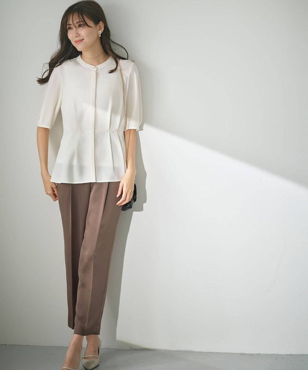 ANY SIS S 【接触冷感・UVカット・速乾】コンフォートビューティサテン ブラウス 