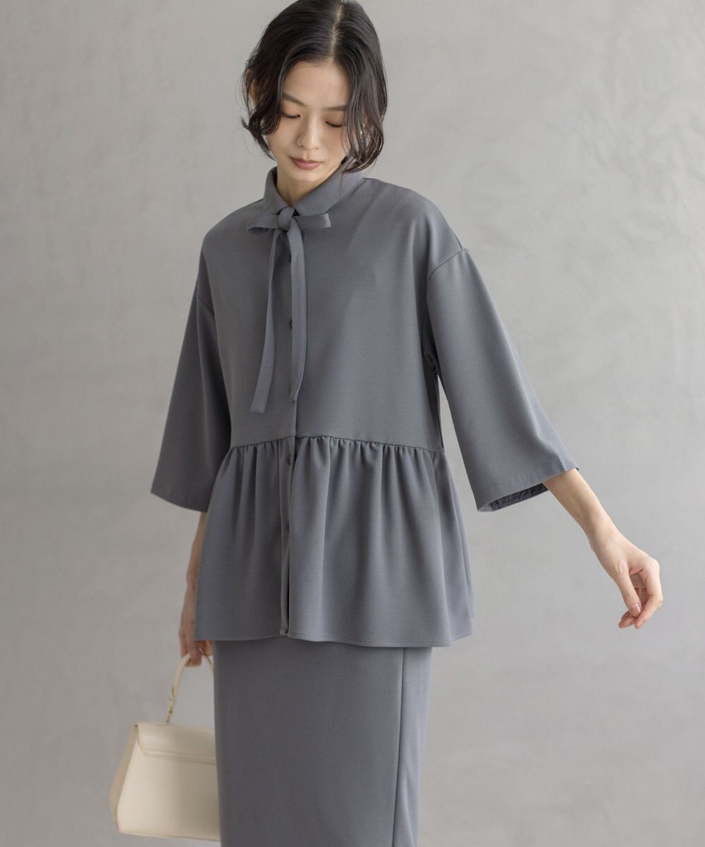 組曲 S ジョーゼットジャージーボウタイチュニック ブラウス 