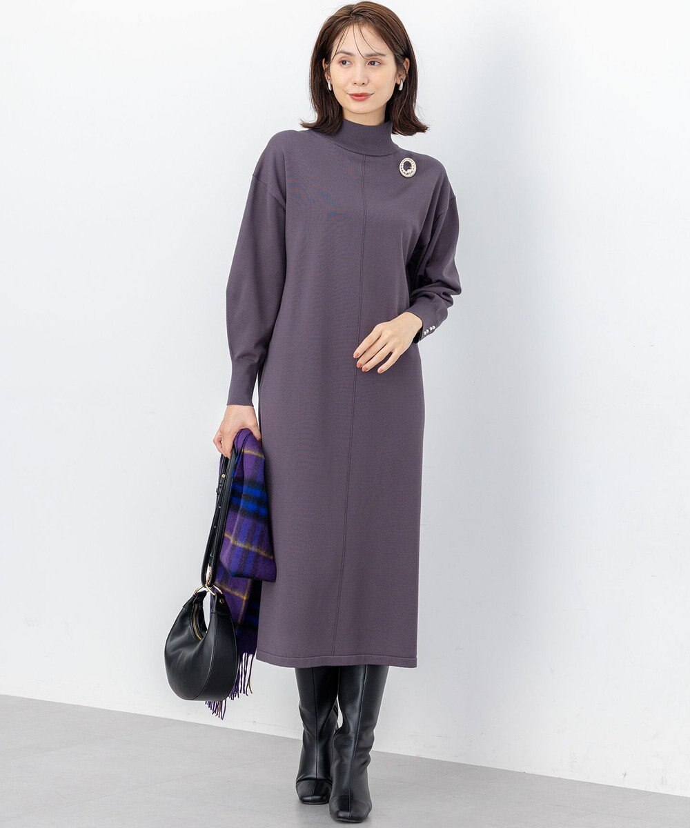 組曲 【WEB限定】スムースストレッチニット ワンピース 