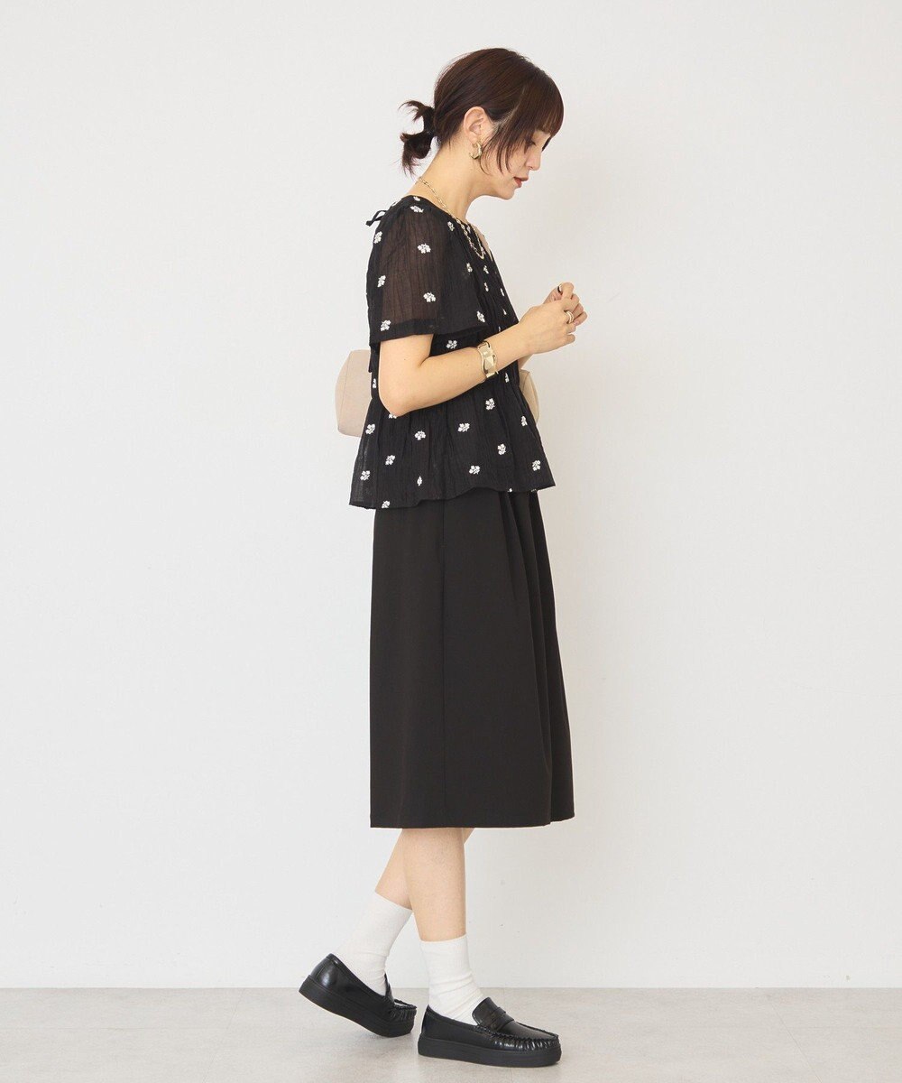 AMERICAN HOLIC 花柄刺繍シャーリングブラウス 