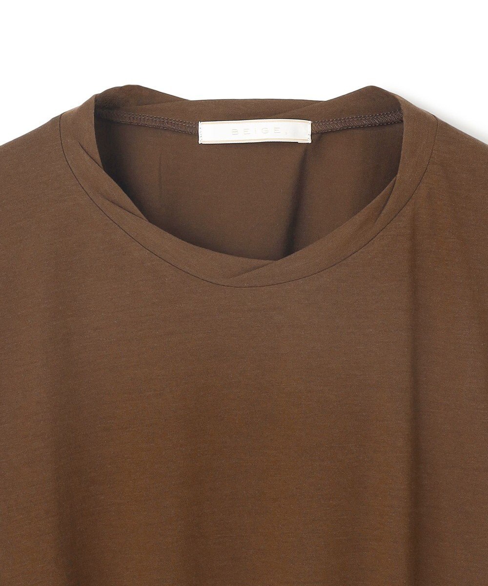 BEIGE， 【BEIGE,ecru/WEB限定・洗える】FINE DRY TOUCH / ねじりデザインコットンクルーネックTシャツ 