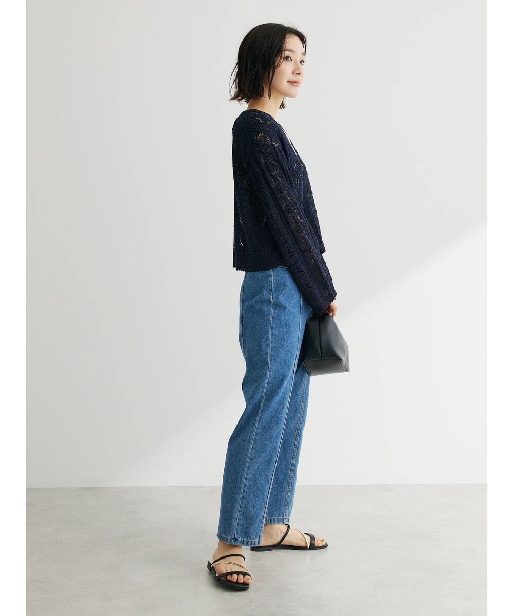 Green Parks 格子柄編みニットカーディガン 