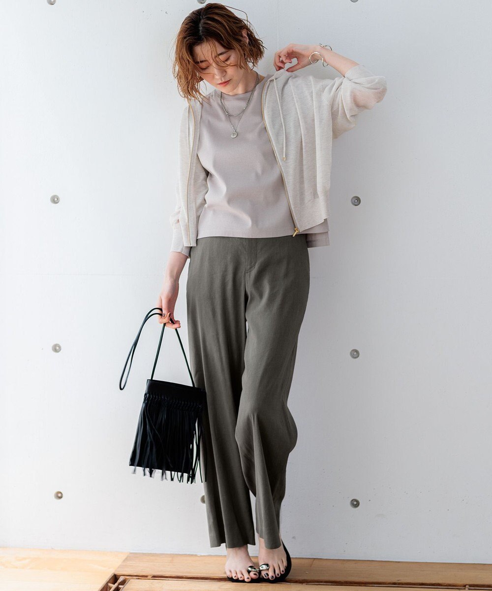 23区 S 【洗える】シャイニーシアー ニットパーカー 