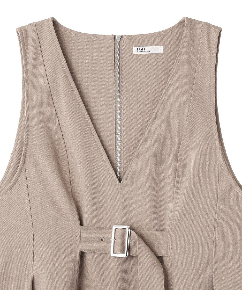 CRAFT STANDARD BOUTIQUE Vネックウェストタックジャンパースカート 