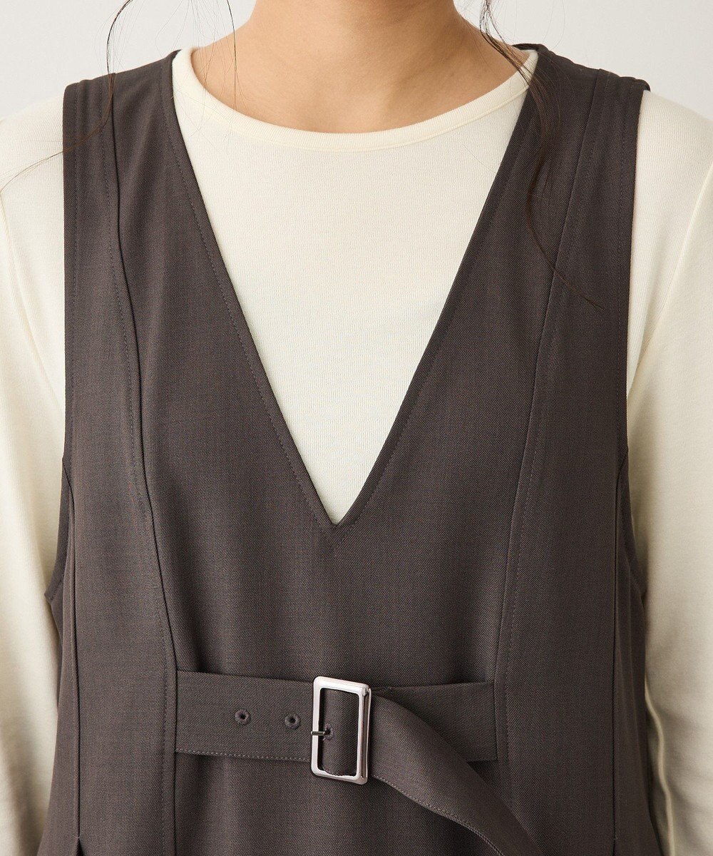 CRAFT STANDARD BOUTIQUE Vネックウェストタックジャンパースカート 