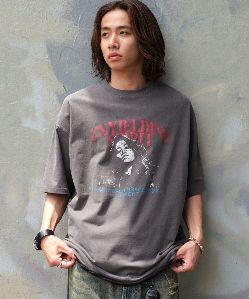 WEGO 【ユニセックス着用ITEM/SMLサイズ展開】ヴィンテージライクグラフィックT（SS） 