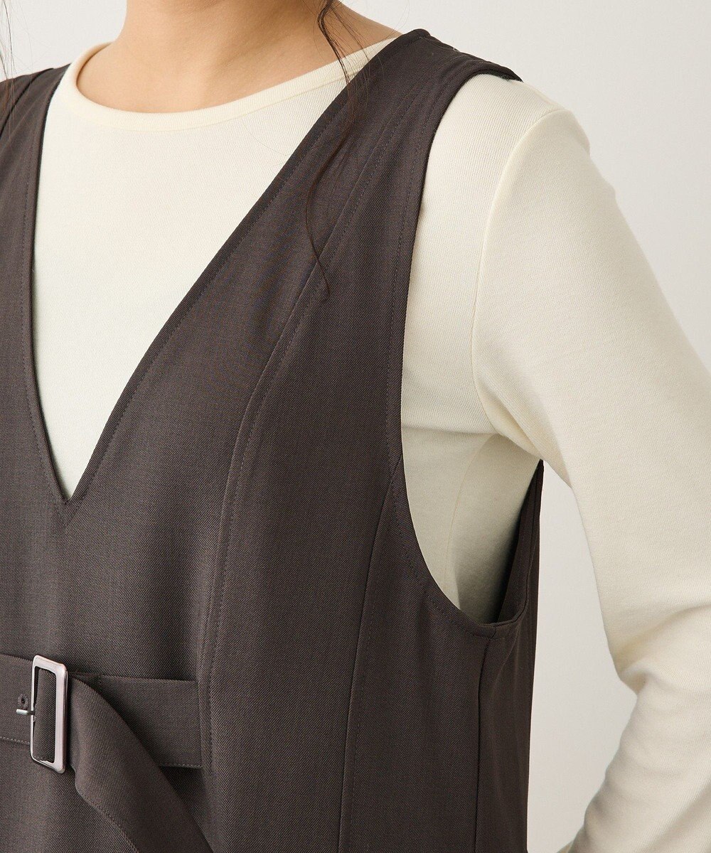 CRAFT STANDARD BOUTIQUE Vネックウェストタックジャンパースカート 