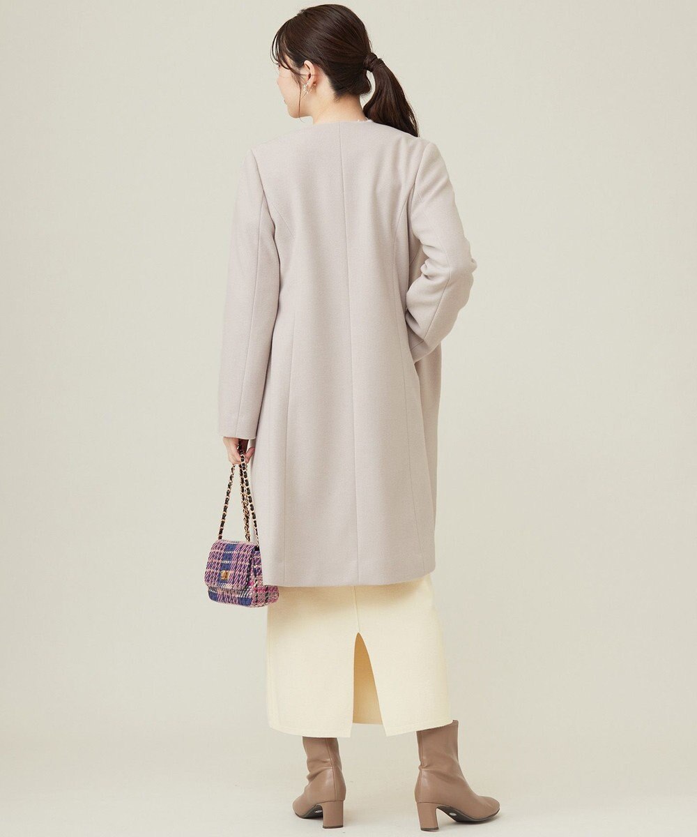ANY SIS L ウールライクノーカラー ロングコート 