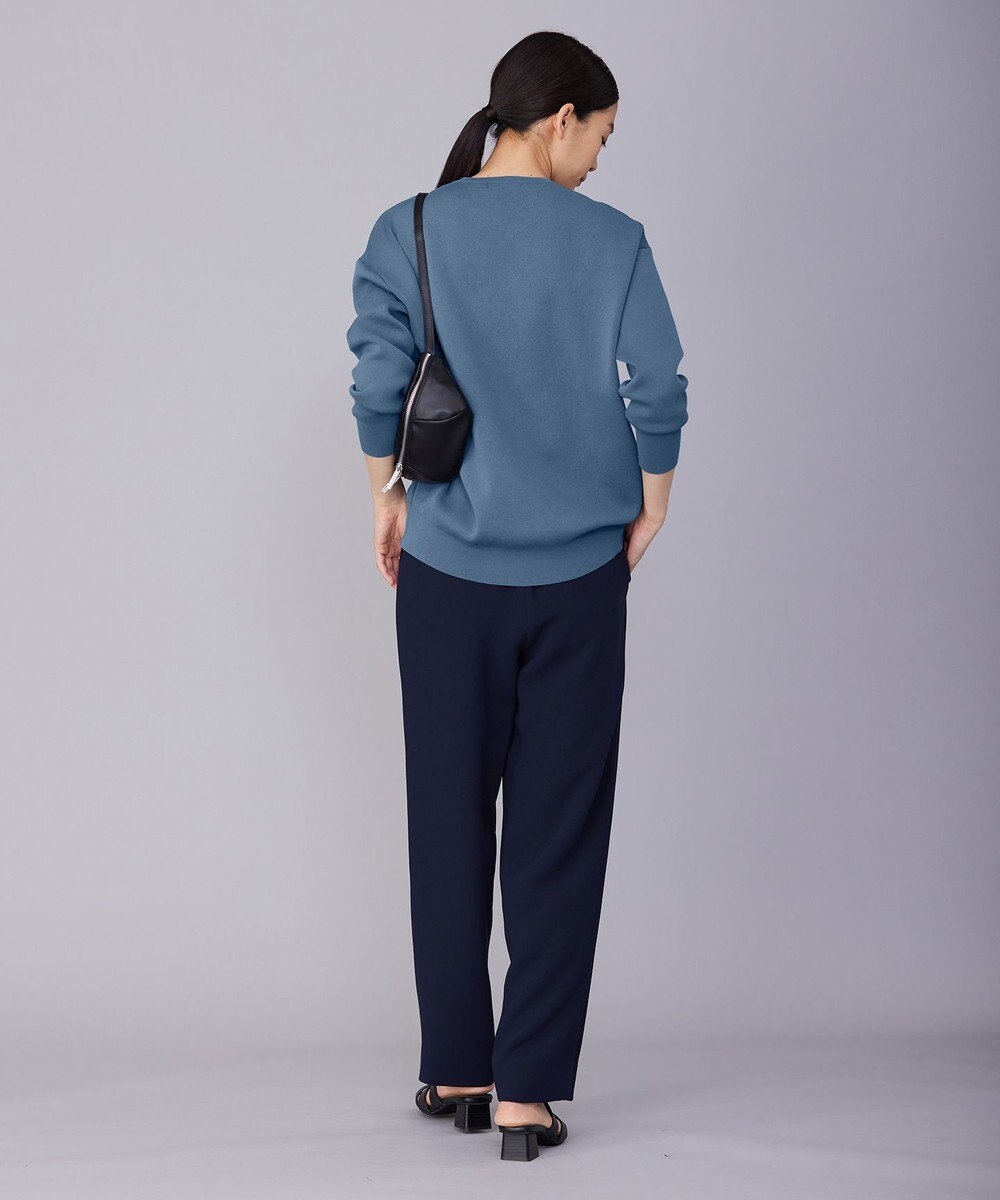 ICB L 【洗える】 ダブルクロスクレープ ストレートパンツ 