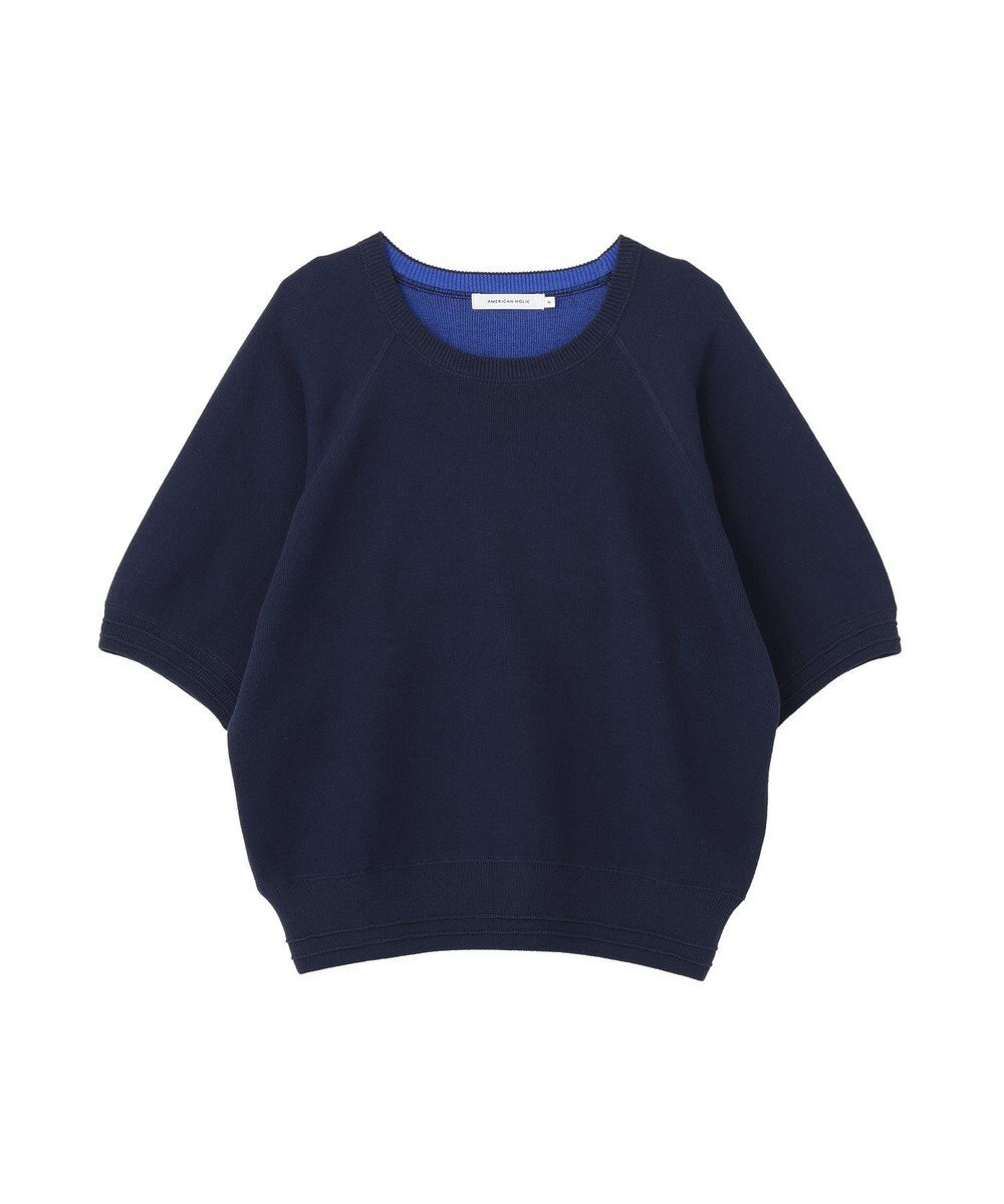 AMERICAN HOLIC バイカラースウェットライクニット 