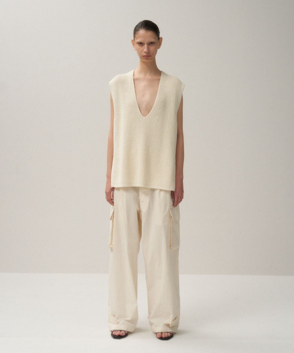 ATON SILK WASHI LILIYARN | Vネックベスト 