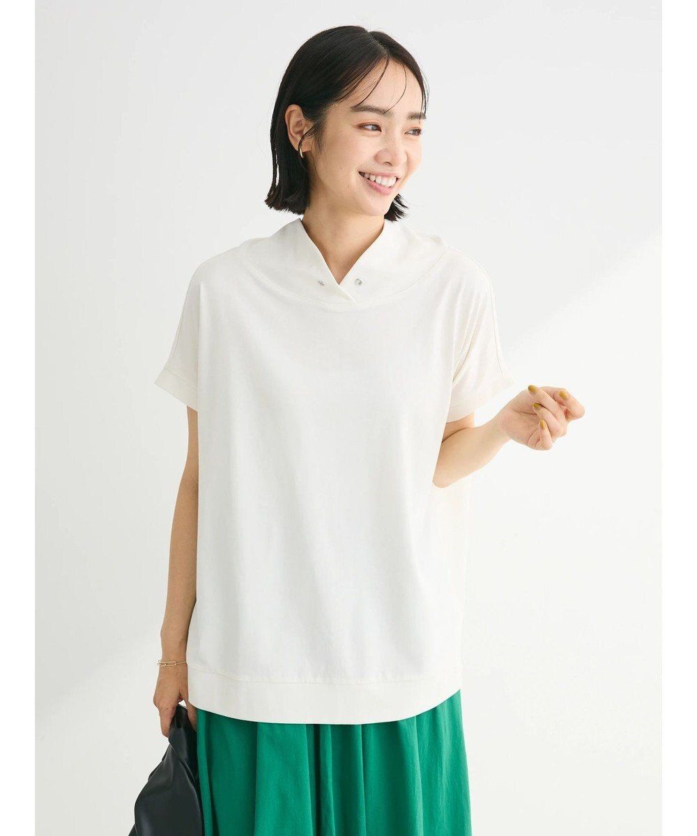 Green Parks フレンチスリーブ抜け襟カットプルオーバー 