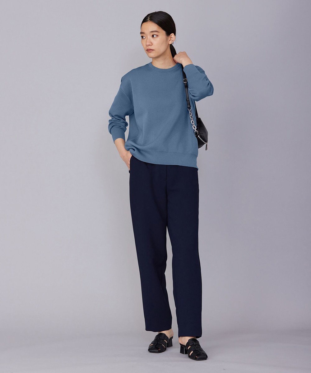 ICB L 【洗える】 ダブルクロスクレープ ストレートパンツ 