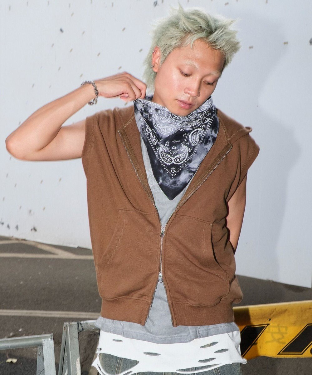 WEGO 【ユニセックス着用ITEM】ショートノースリーブZIPパーカー 