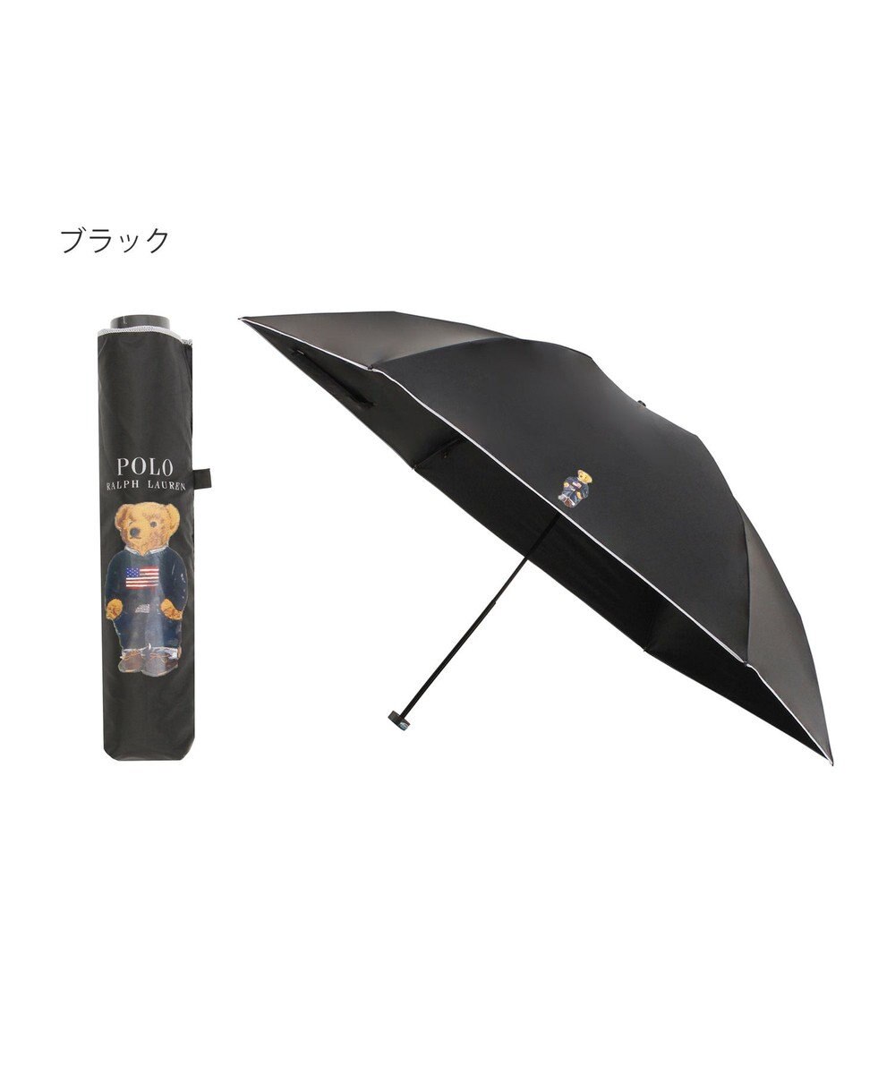 MOONBAT 【軽量】POLO RALPH LAUREN 遮光 晴雨兼用 折りたたみ日傘 無地 ポロベア 
