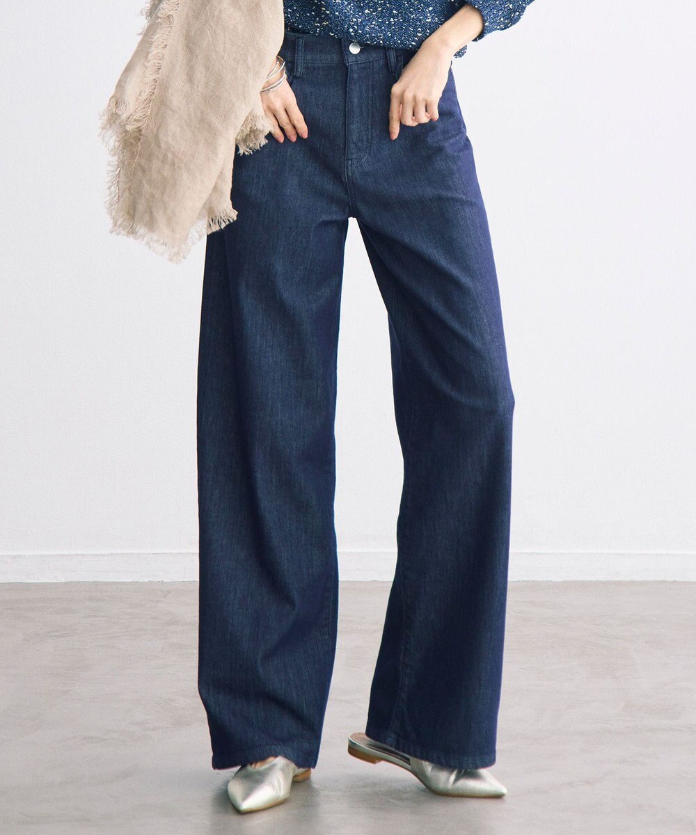 自由区 ウスカルデニムワイドストレート パンツ 