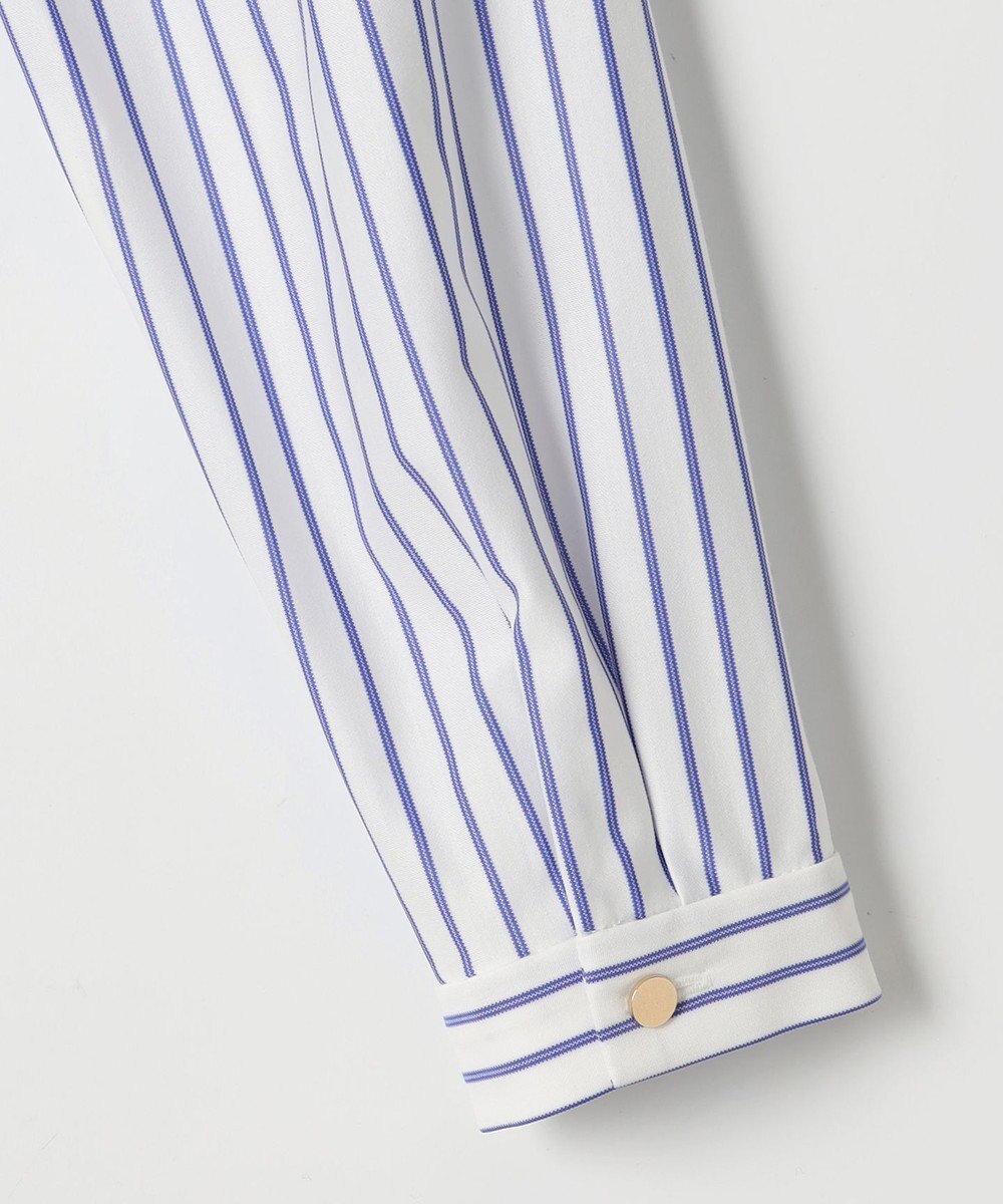 J.PRESS LADIES ストライプジャージー ピンタック カットソー 