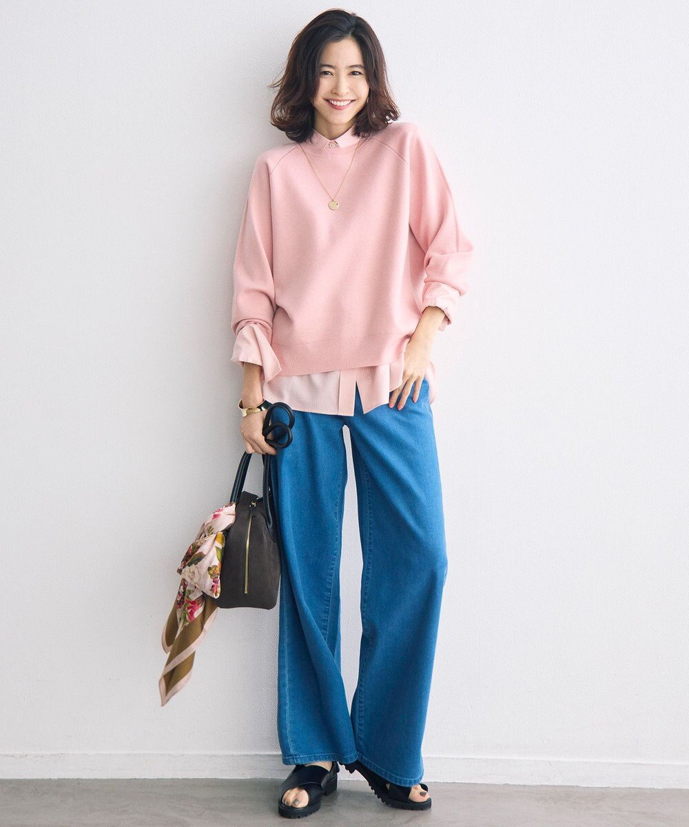 自由区 ウスカルデニムワイドストレート パンツ 