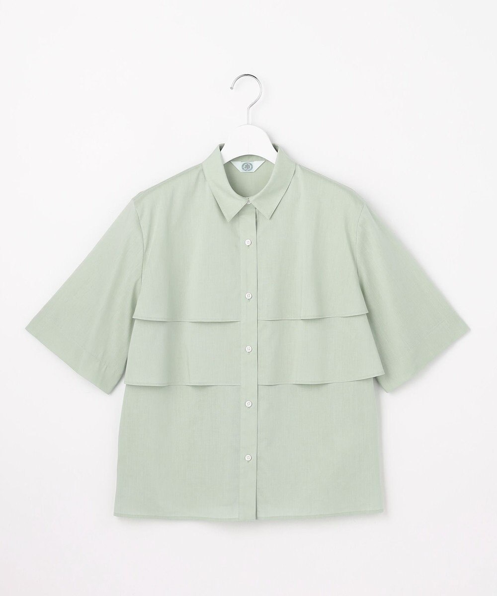 J.PRESS LADIES L 【WEB限定カラーあり・一枚で着映え】ラミーポプリン ティアード シャツ 