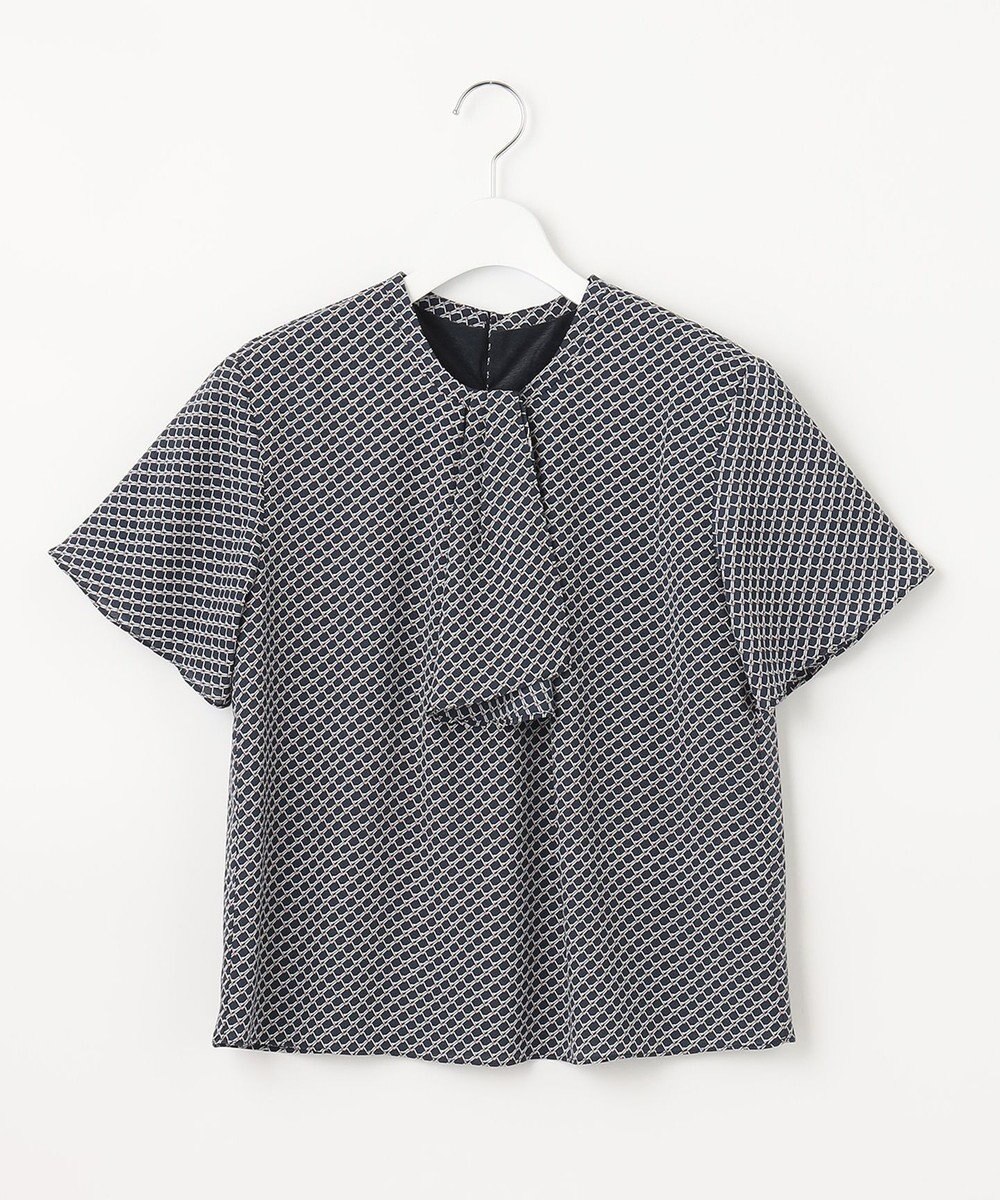 J.PRESS LADIES 【2WAY】幾何プリント ボウタイ カットソー 