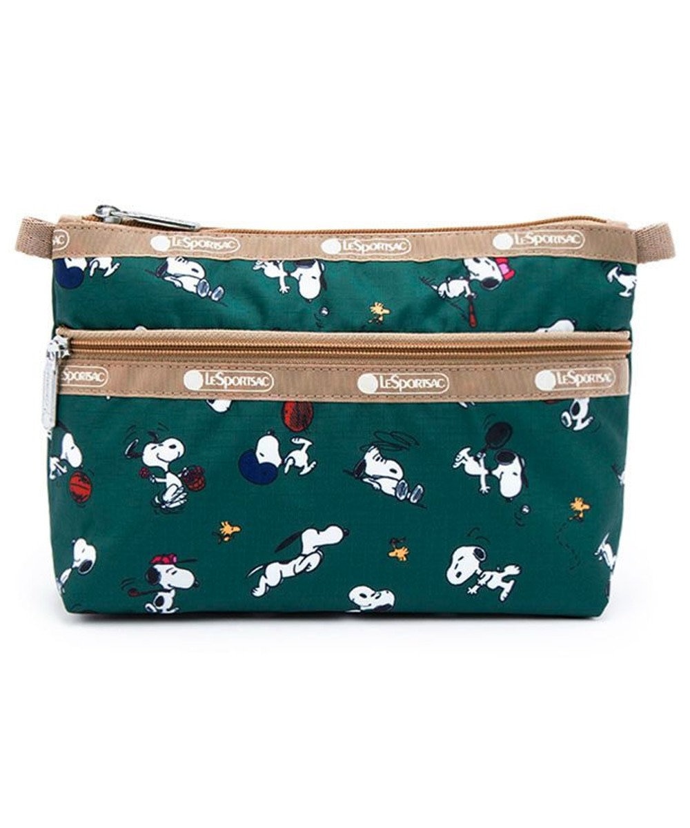 LeSportsac COSMETIC CLUTCH/スヌーピーアンドウッドストックグリーン スヌーピーアンドウッドストックグリーン