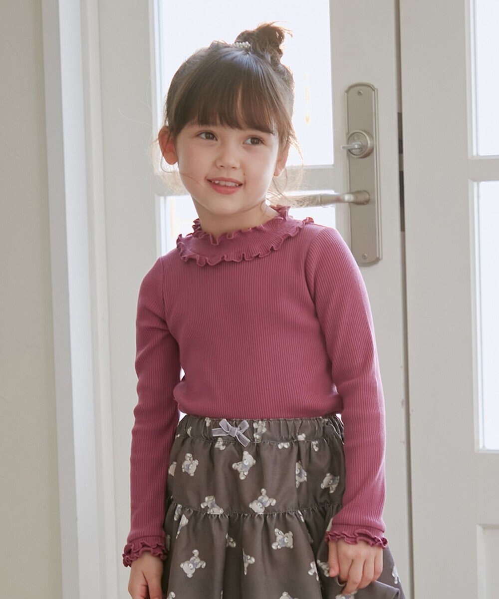 ANY KIDS テレコハイネック長袖Tシャツ 