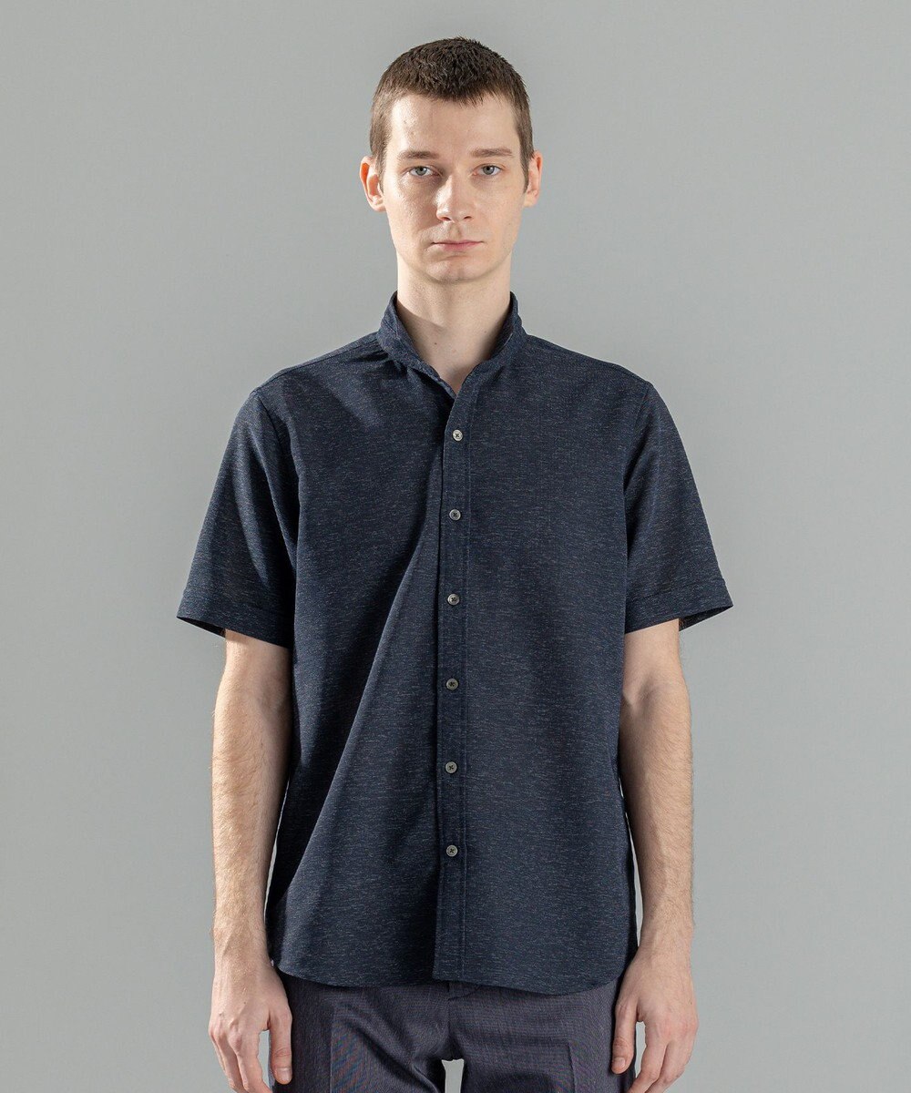 JOSEPH HOMME 新素材【軽量/通気性/清涼感/洗える/ストレッチ】レノクロスストレッチ　ウィングカラー半袖シャツ 