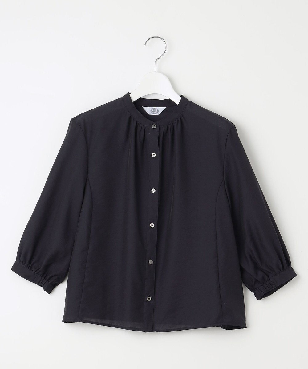 J.PRESS LADIES 【洗える】シアーブライトローン バンドカラー ブラウス 