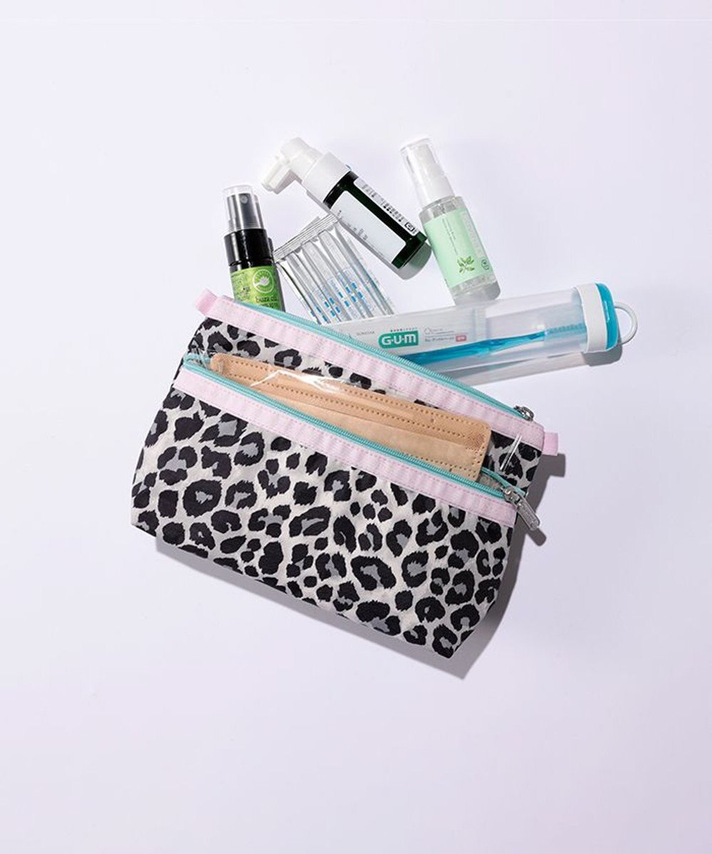 LeSportsac COSMETIC CLUTCH/ニュートラルレオパード/ライラック 