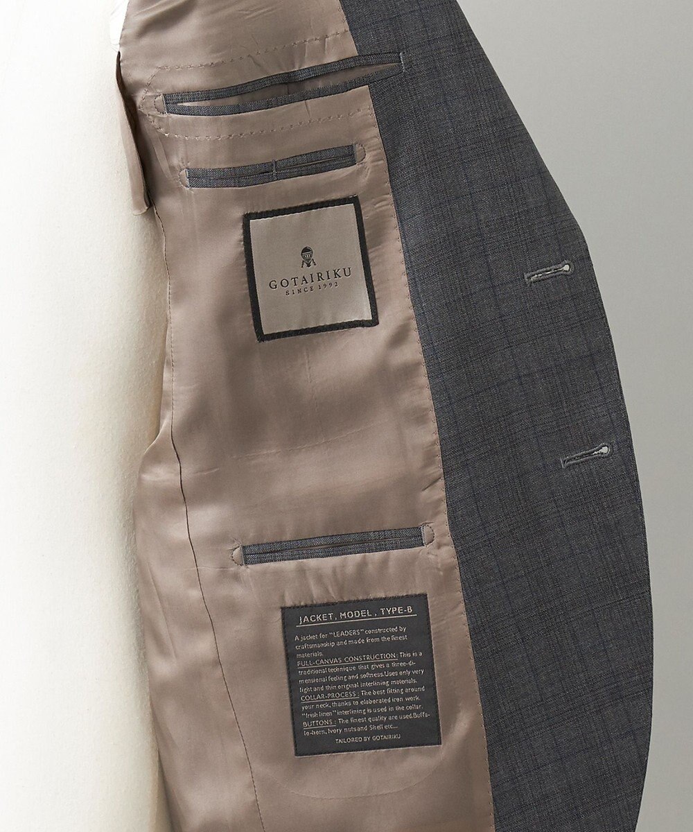 GOTAIRIKU 【Loro Piana Fabric】365 通年スーツ(グレーー×格子) 