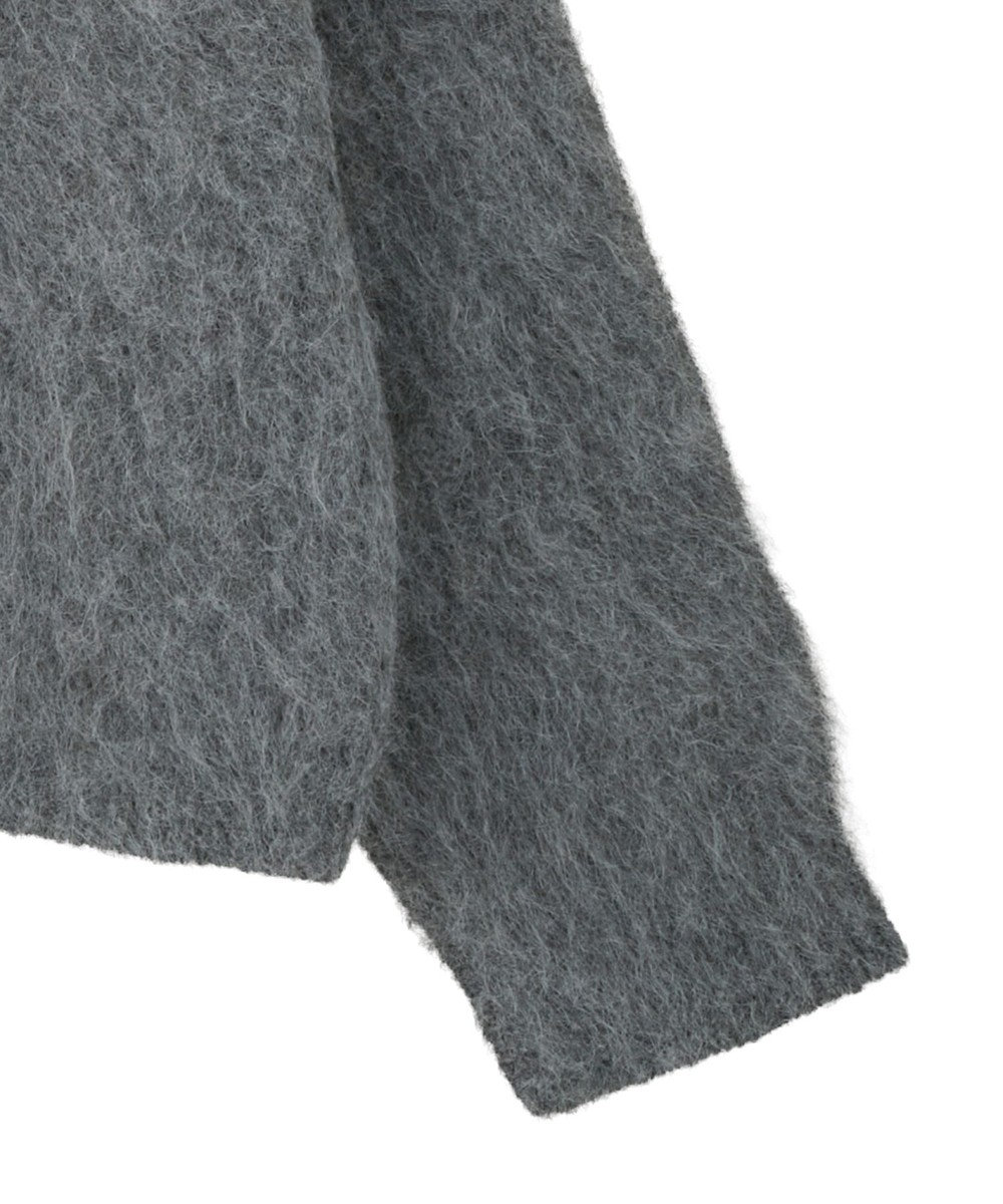 earth music&ecology クルーネックシャギーカーディガン 