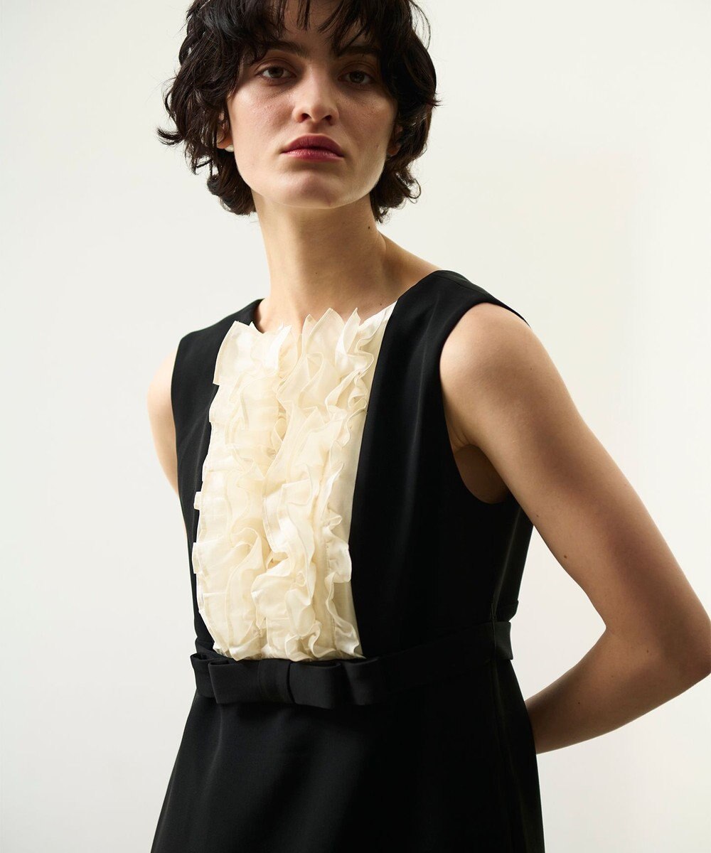 GRACE CONTINENTAL シアーラッフルロングドレス 