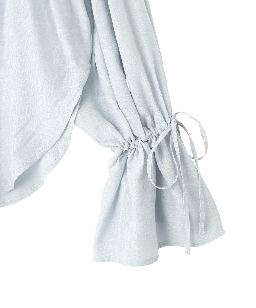 YECCA VECCA シャーリングギャザーリボンブラウス 