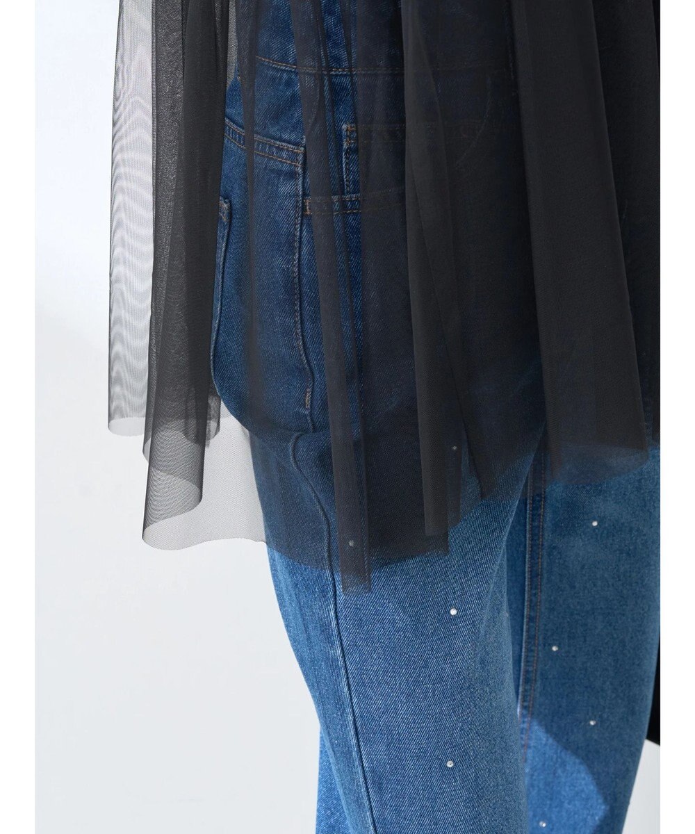 earth music&ecology ＳＥＴ２点チュールビスチェ＋リブプルオーバー 