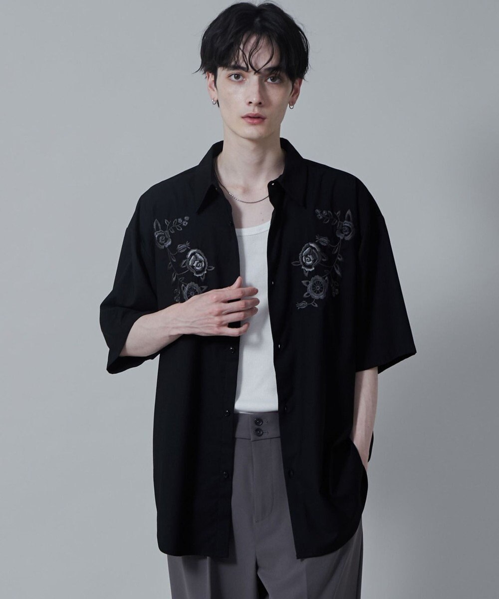 WEGO TRフラワーモチーフシャツ（S） 