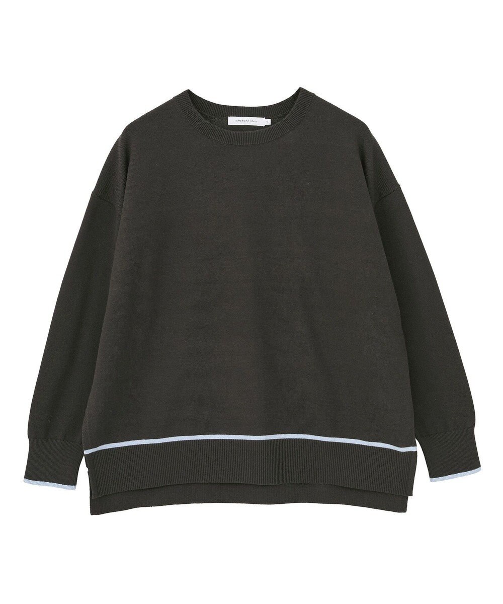 AMERICAN HOLIC バイカラークルーネックニットプルオーバー 