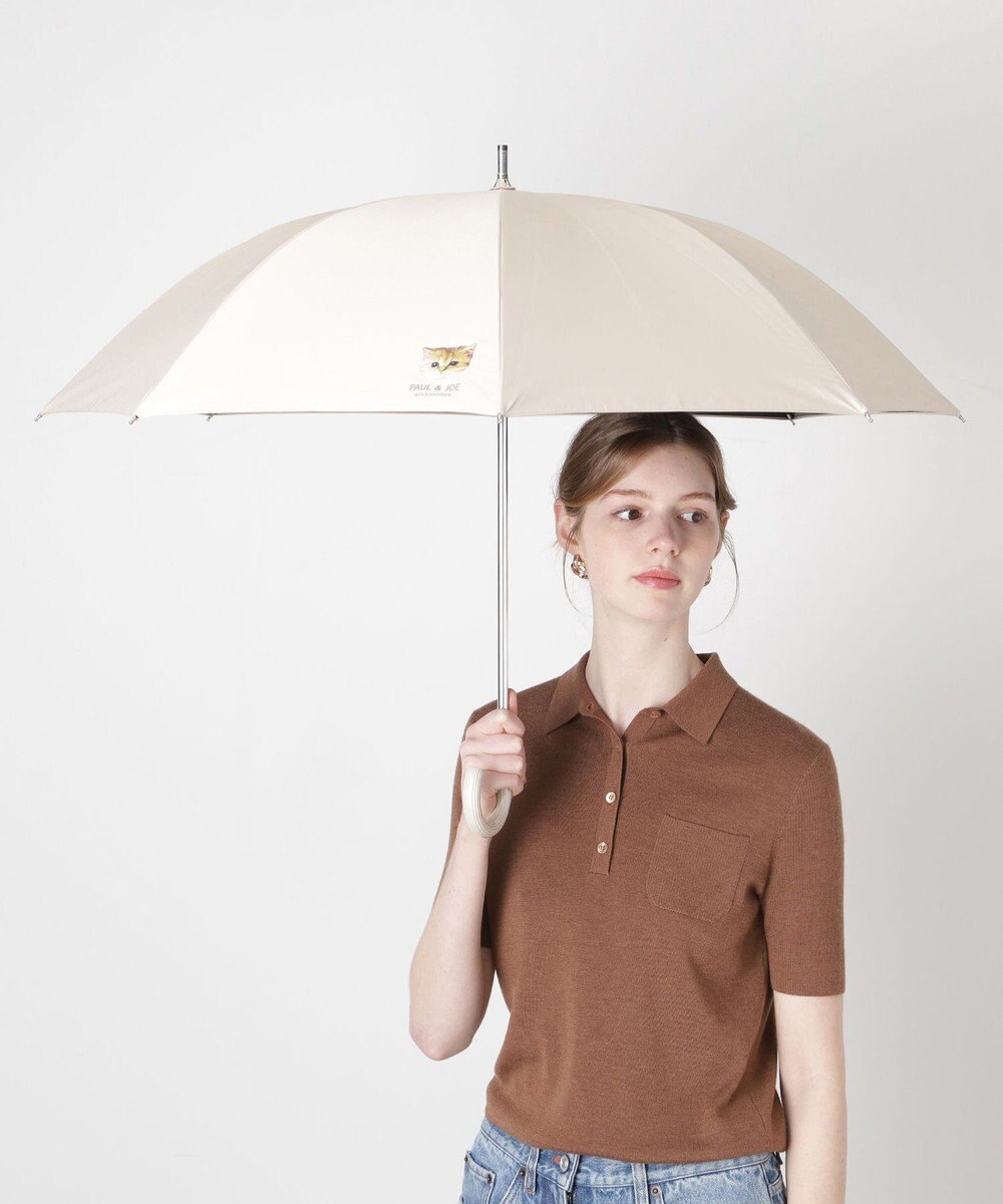 MOONBAT 【一級遮光/軽量】PAUL & JOE 晴雨兼用 日傘 長傘 ワンポイント ヌネット 