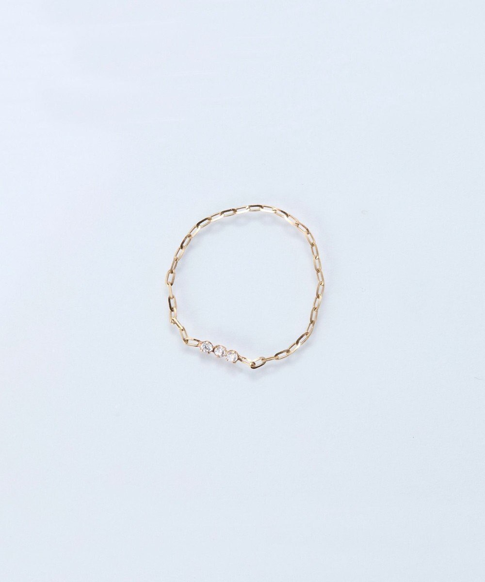 Phoebe 【K10】タイニービジューチェーンリング　ゴールド 