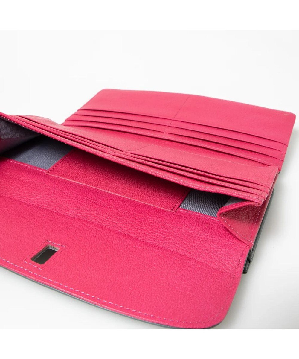 UNBILLION perche カラーコンビレザーかぶせ外がま口長財布 