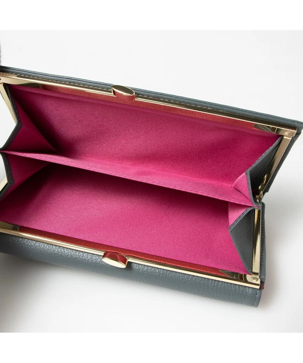 UNBILLION perche カラーコンビレザーかぶせ外がま口長財布 