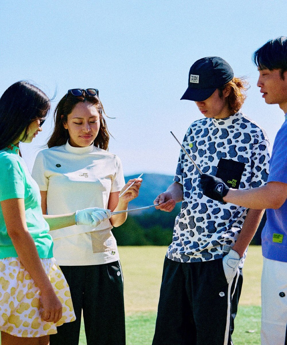 PW CIRCULUS 【UV遮蔽率99.5%  UVカット/速乾/ストレッチ】【MEN】アニマルドットポケットモックT ゴルフ 