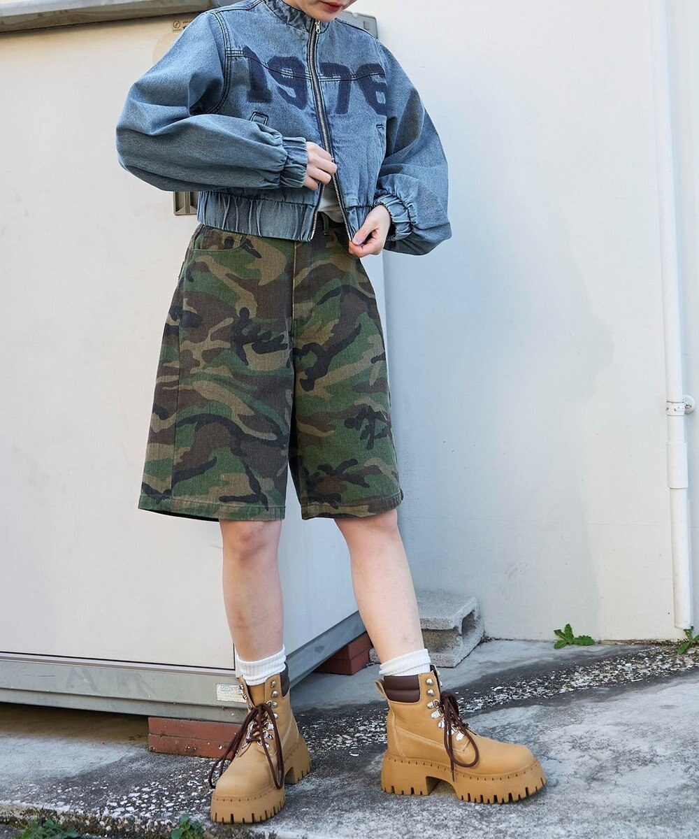 WEGO デニムショートバイカーブルゾン 