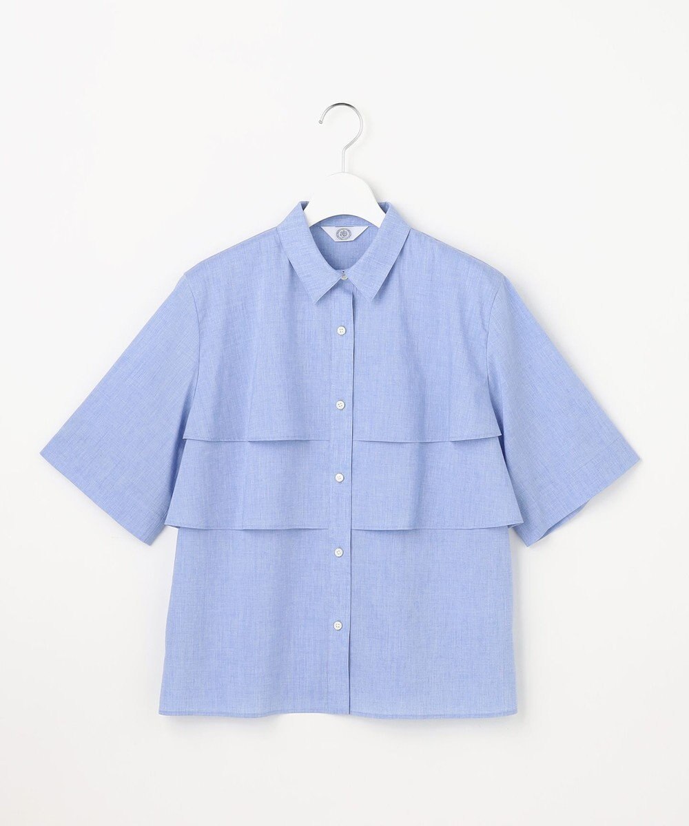 J.PRESS LADIES L 【WEB限定カラーあり・一枚で着映え】ラミーポプリン ティアード シャツ 