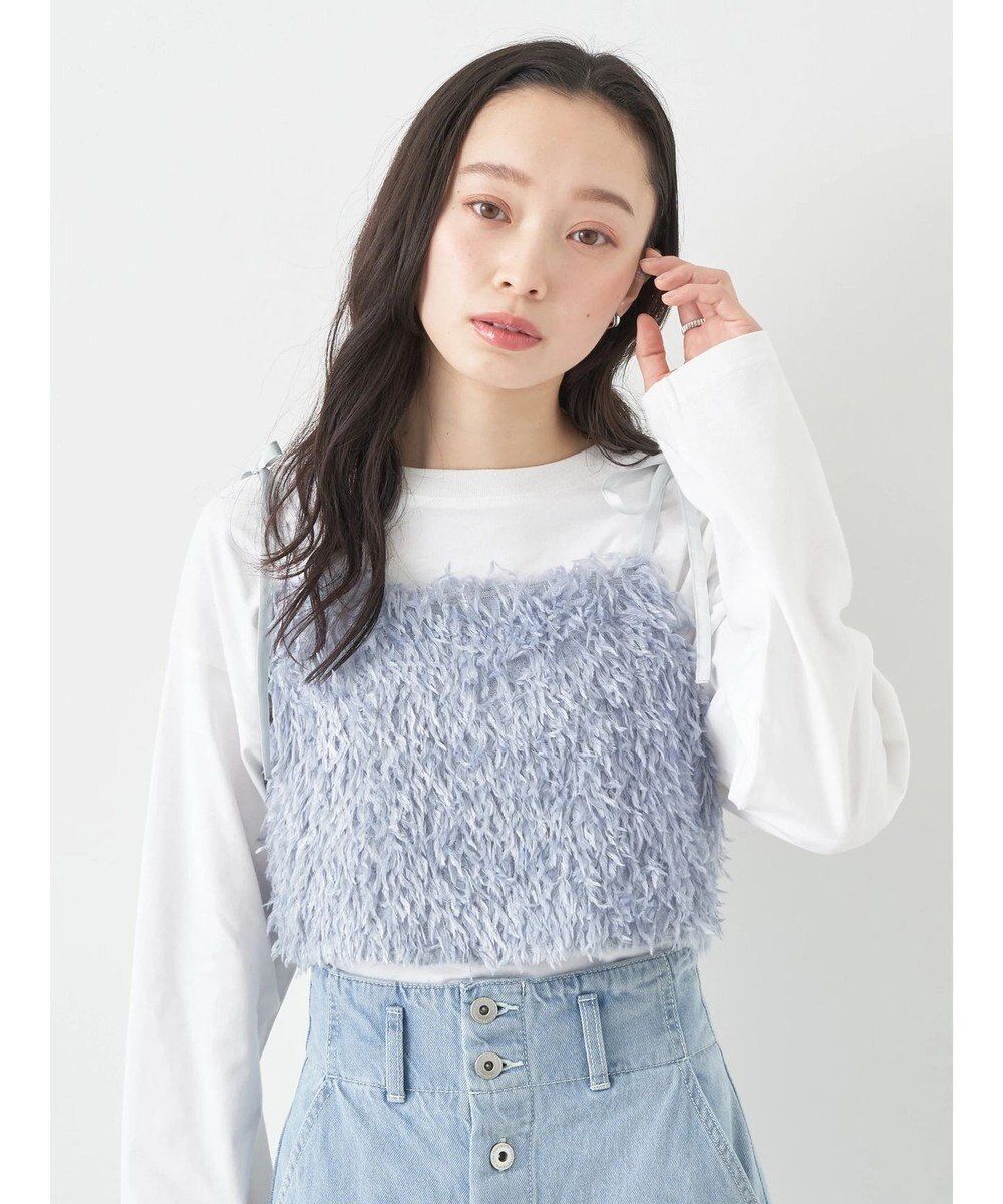 earth music&ecology 肩リボンフェザービスチェ 