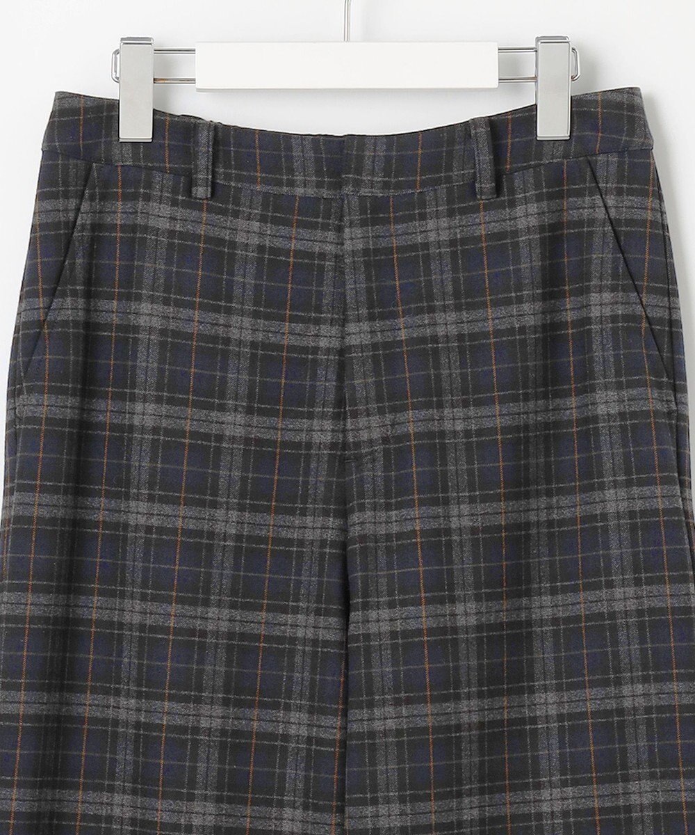 J.PRESS LADIES 【洗える】チェルビックチェック セミワイド パンツ 