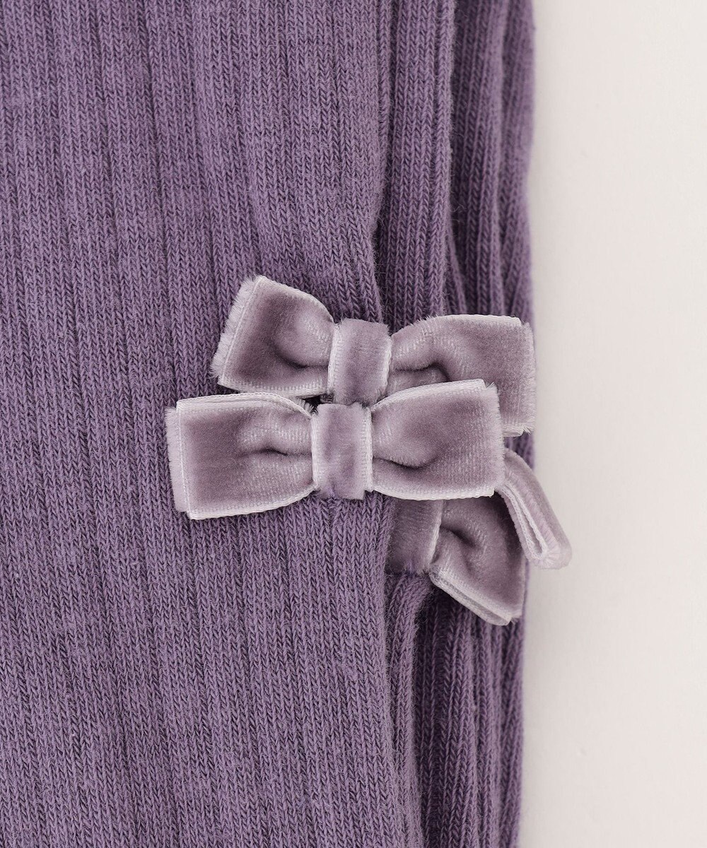 ANY KIDS タイツ（リブ×リボン） 