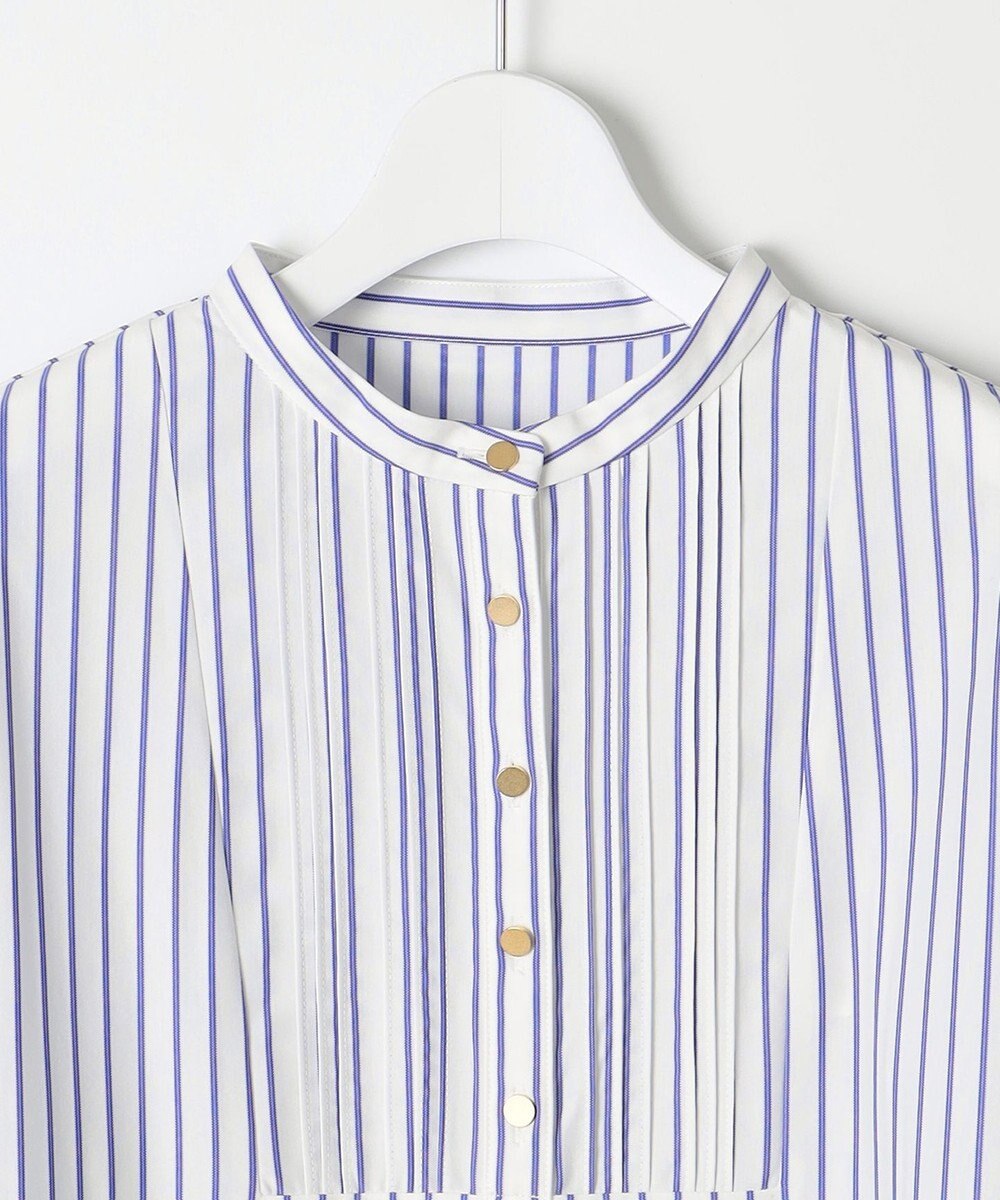 J.PRESS LADIES ストライプジャージー ピンタック カットソー 